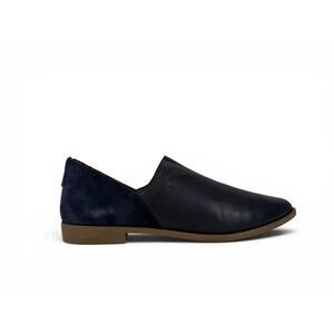 Bueno Beau Flats Womens 9.5 10 EU 40 Blue Leather Pointed Toe Slip On Shoes